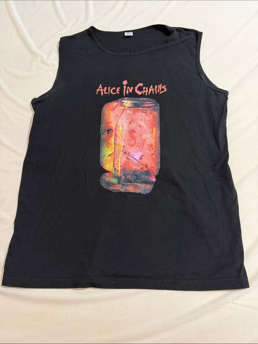 Alice In Chains Black Graphic Tank Top - Band Logo Sleeveless Tee